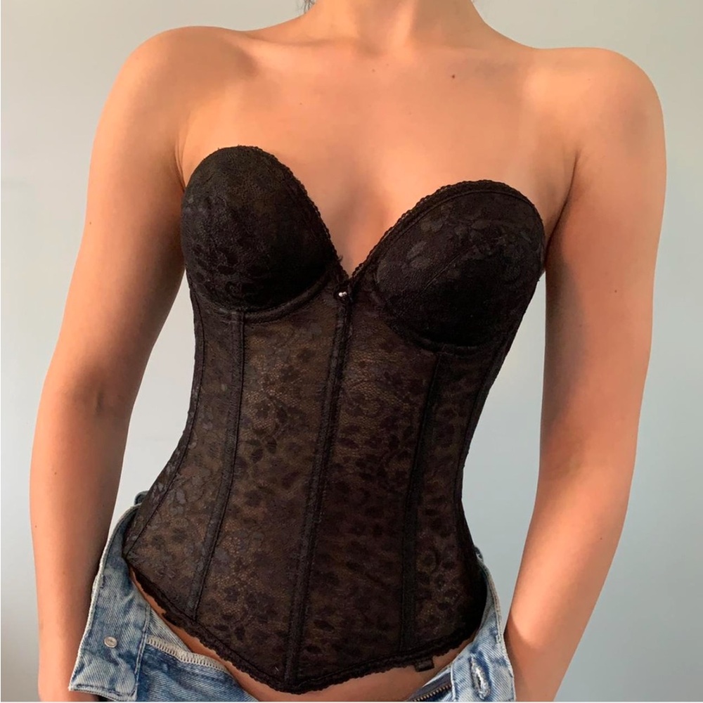 SOLD Elegant Black Lace Corset